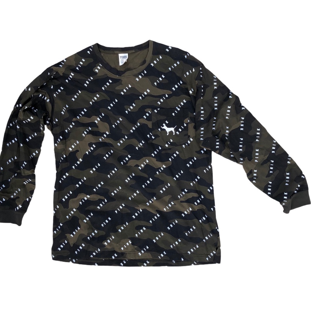 PINK long sleeve camo print shirt